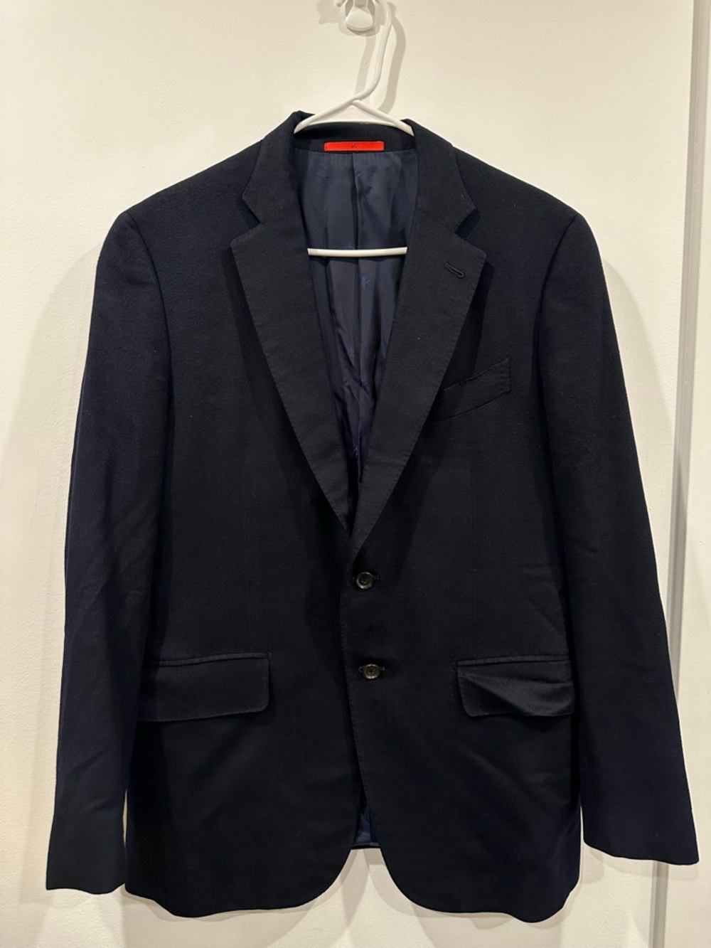 ISAIA AquaCashmere Blazer Mens 52R IT Navy Blue Cashmere Sport Coat Jacket Italy